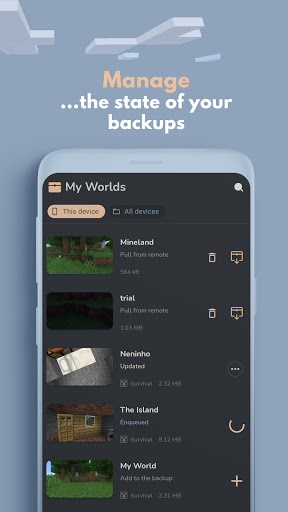 Backup for Minecraft PE Screen 2