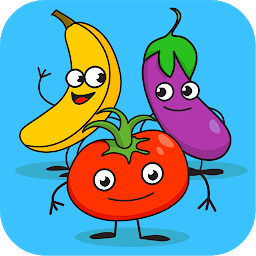 「水果和蔬菜 - 拼圖和色彩為孩子3歲」圖示圖片
