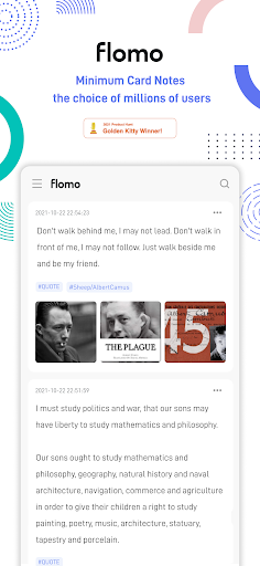 Android application flomo Card Notes screenshort