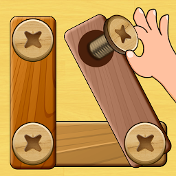 Wood Nuts & Bolts Puzzle ஐகான் படம்