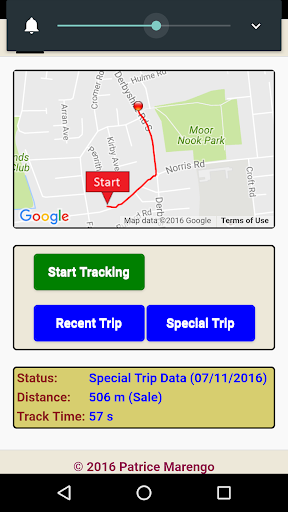 Route Tracker Screen 3