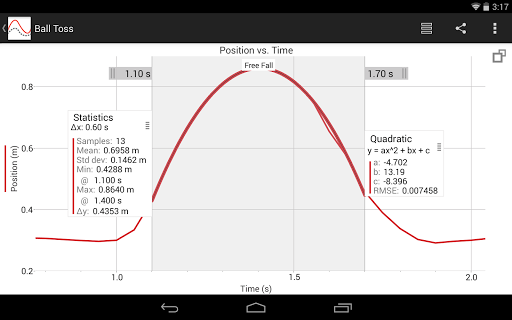 Screenshot of Graphical Analysis GW (Go Wire