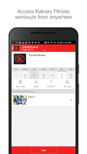 Android application Kalvary Fitness screenshort