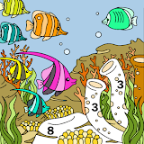 Aquatic Animals Color by Number: Sea Coloring Book icon