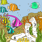 Aquatic Animals Color by Number: Sea Coloring Book Apk