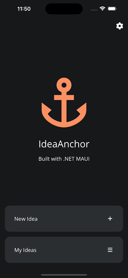 #1. IdeaAnchor - MAUI Notes App (Android) By: Tom Makes Apps