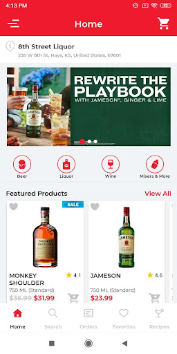 Android application 8th Street Liquor screenshort