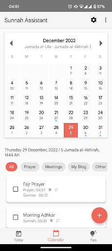 Sunnah Assistant:ToDo & Prayer Screen 3