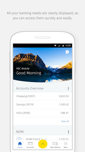 Android application RBC Mobile screenshort