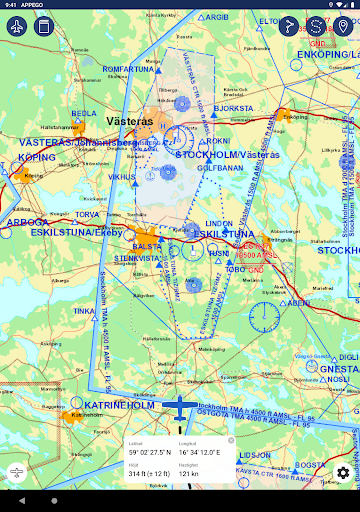 Svenska Flygfält & TMA-kartan Screen 3