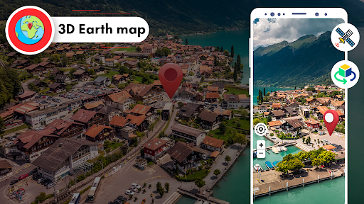 Android application Carte de la terre vu satellite screenshort