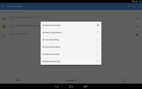 Easy Uninstaller App Uninstall Bildschirmfoto