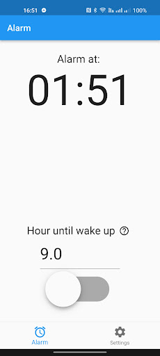 Android application Fall Asleep to Set Alarm screenshort