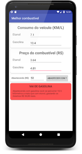 Etanol ou Gasolina? Screen 2