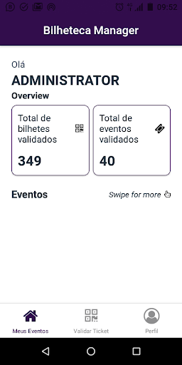 Bilheteca Manager Screen 2
