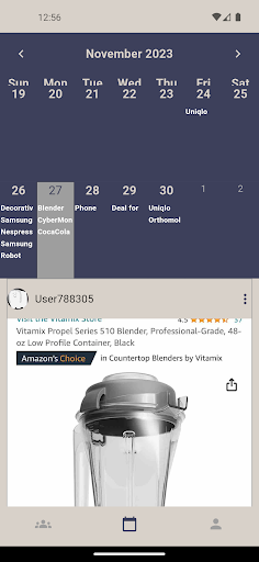 SaveCalendar Screen 2