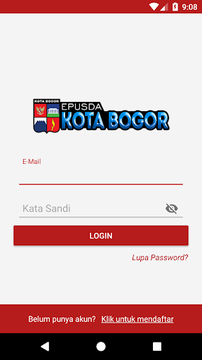 Android application ePusda Kota Bogor screenshort