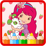 Coloring Book for strawberry icon