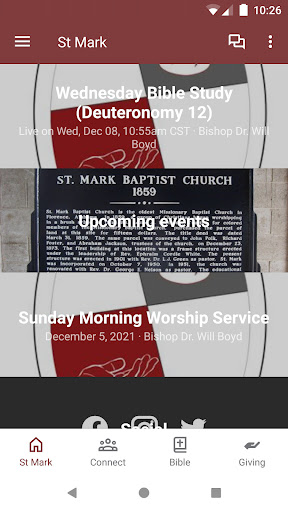 Android application St. Mark MB Church screenshort