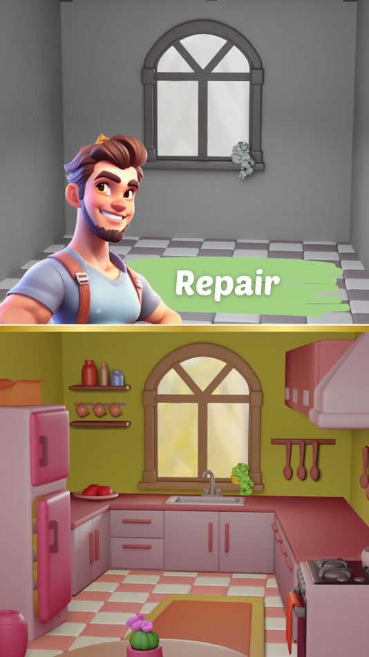 #10. Merge & Design : Dream Home (Android) De: Hawkchin Studios