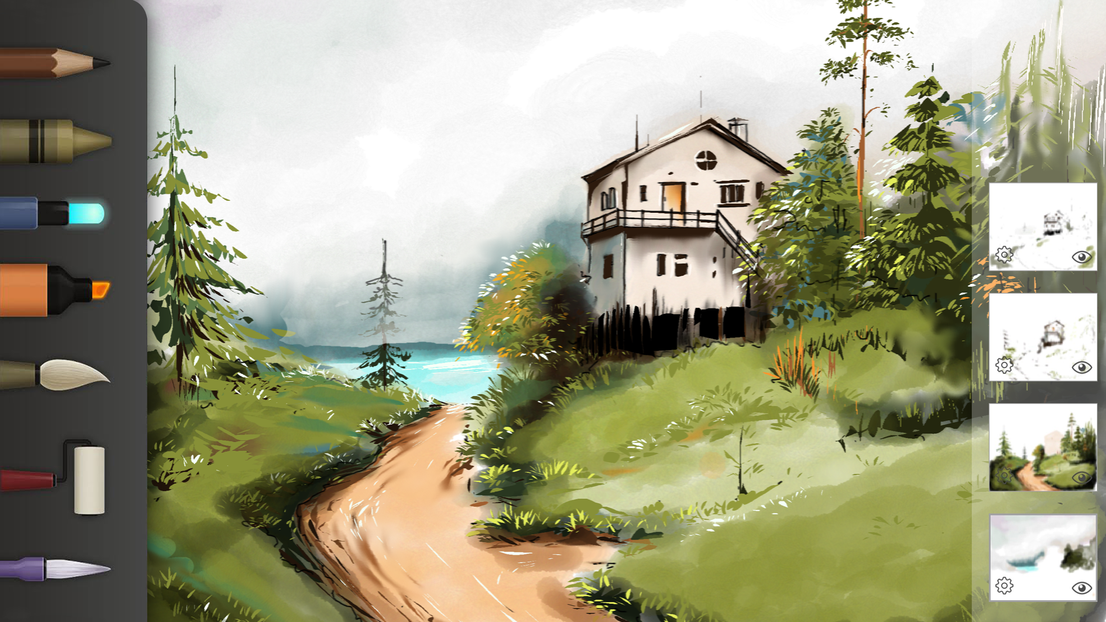 Рисунки Procreate природа