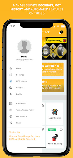 MotorTeck Garage Services Screen 2