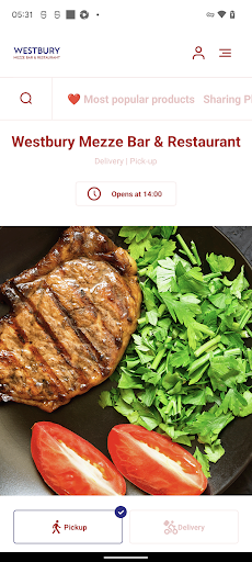 Android application Westbury Mezze Restaurant screenshort