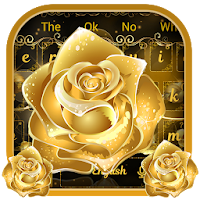 Luxury Golden Rose Keyboard Theme