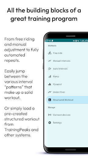 Android application Zone CTRL indoor cycling screenshort