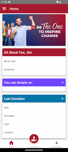 Android application OneBlood Donor App screenshort