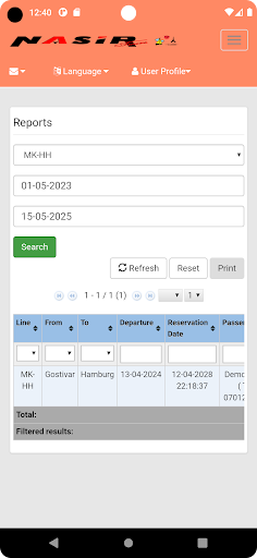 Nasir Tours Reservations Screen 3