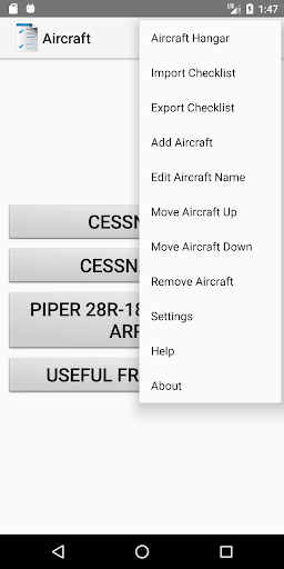 Aviation Checklists Screen 2
