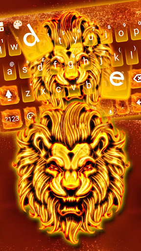 Flaming Fire Lion Keyboard The Screen 3
