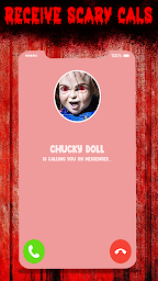 video call and chat simulator with scary doll