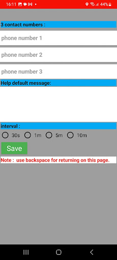 Android application SOS screenshort