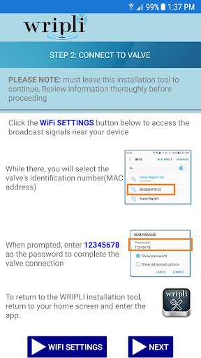 Wripli WiFi Installer Setup Screen 2