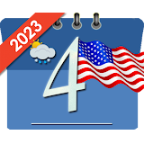 US Calendar with Holidays 2023 icon