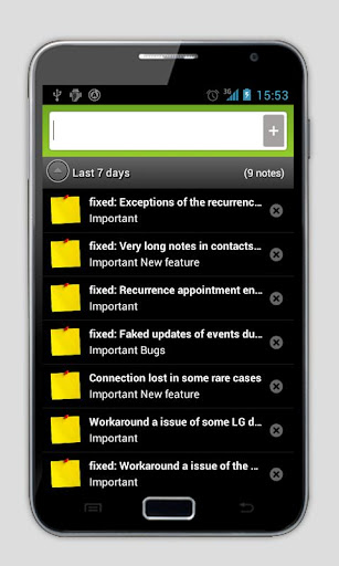 Outlook Note - USB Sync Screen 2