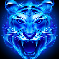 Neon Blue Tiger Wallpaper