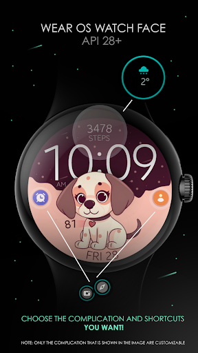 Cute Dog digital watch face
