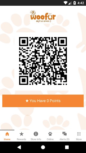 Android application Woofur Rewards screenshort