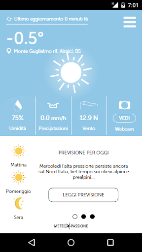 Android application Meteopassione screenshort