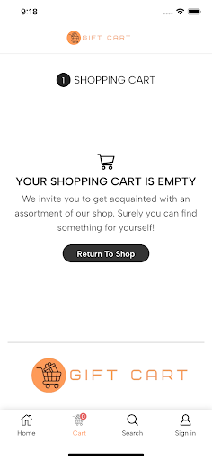 Gift Cart Screen 2