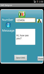 Free SMS Belgium Screenshot