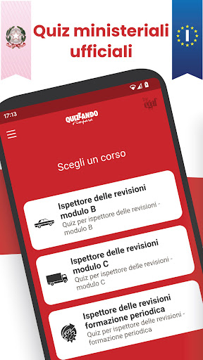 Android application Quiz Ispettore Revisioni screenshort