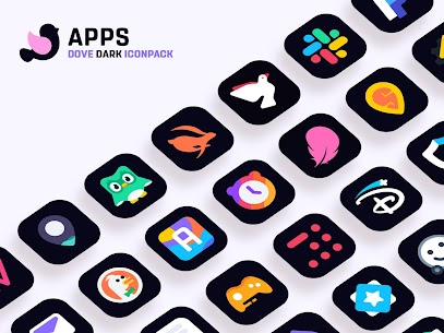 Dove Dark : Icon Pack 5.1 Apk 5
