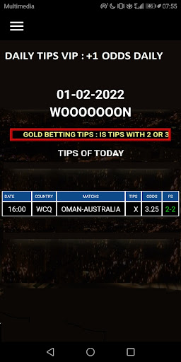 Android application BETTING TIPS VIP - DAILY TIPS screenshort