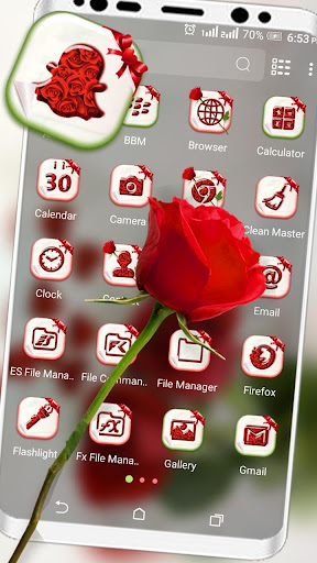 Red Rose Launcher Theme Screen 2