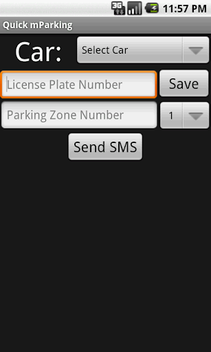 Android application Quick mParking screenshort