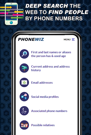 PHONEWIZ Cell Phone Lookup App Screen 3